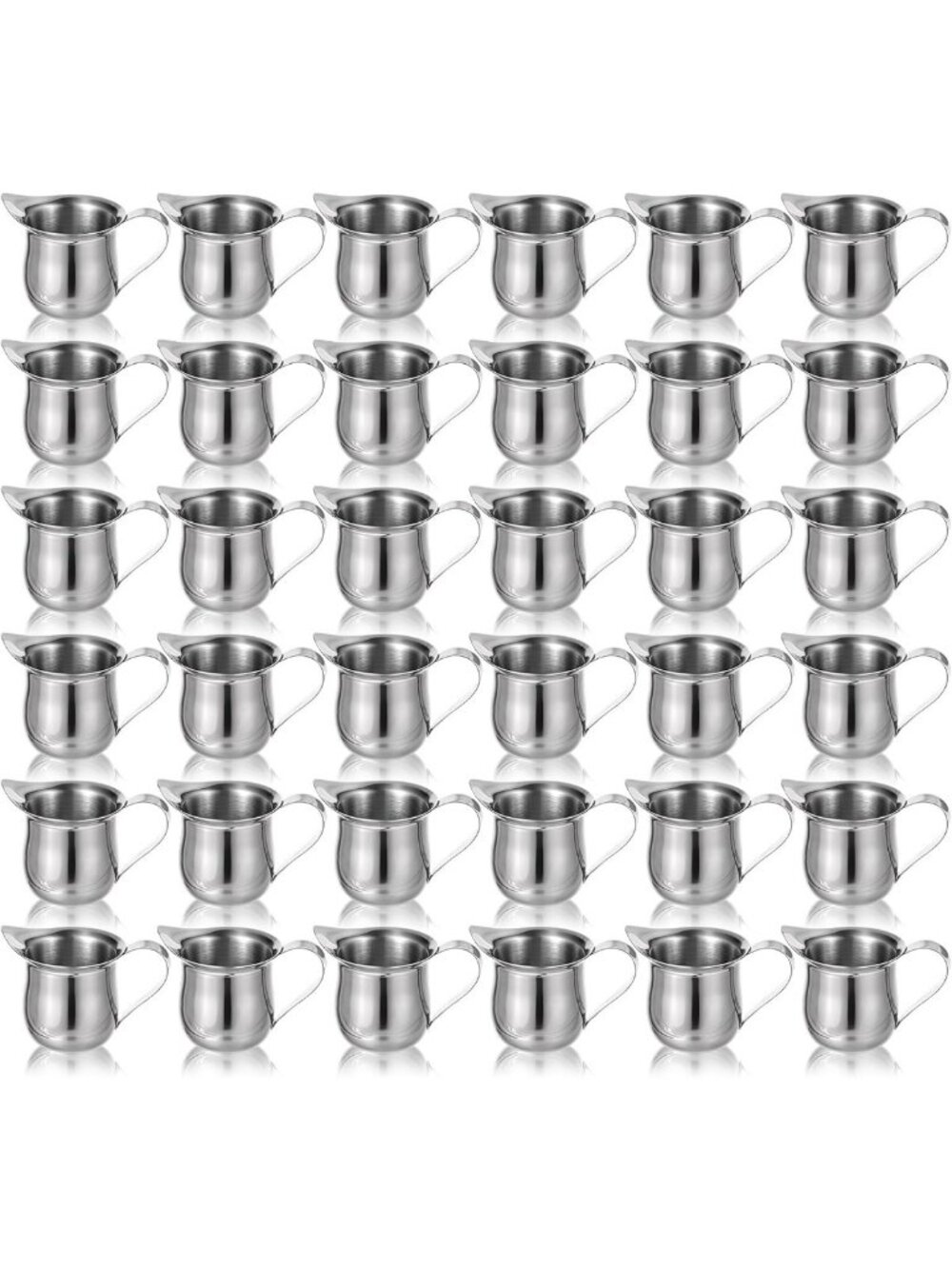 36 Pcs Stainless Steel Mini Creamer Pitchers, 3 oz Bell Creamers Set